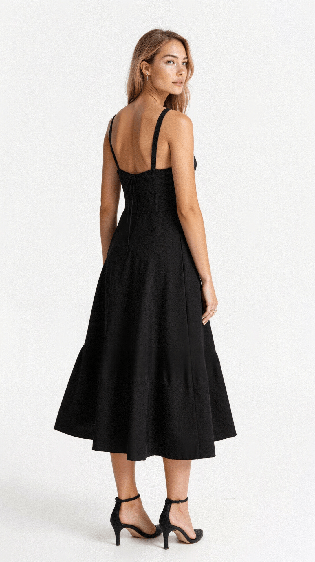 Women's Floral Midi Dress | Elegant Lightweight Summer Dress with Corset Back 5