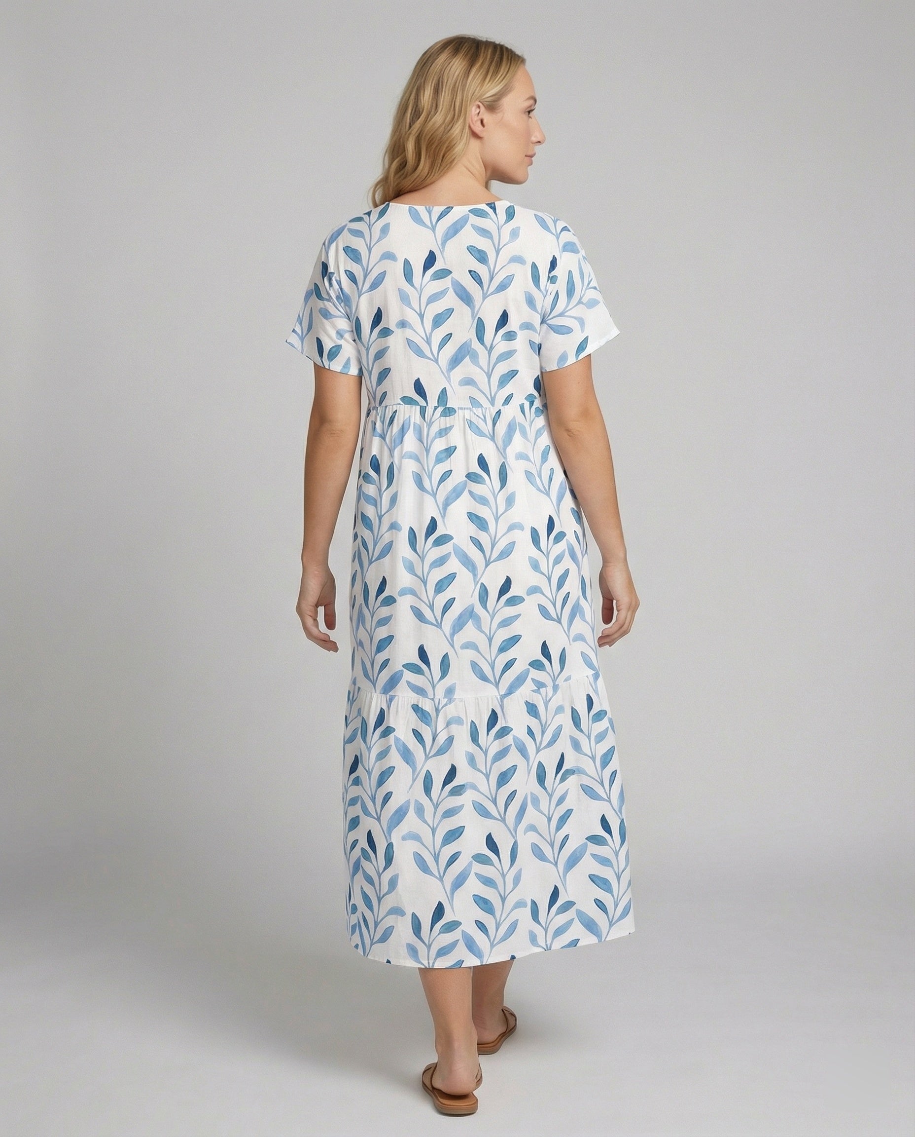 Women's Lightweight Cotton Midi Dress | Relaxed Fit Summer Dress 1