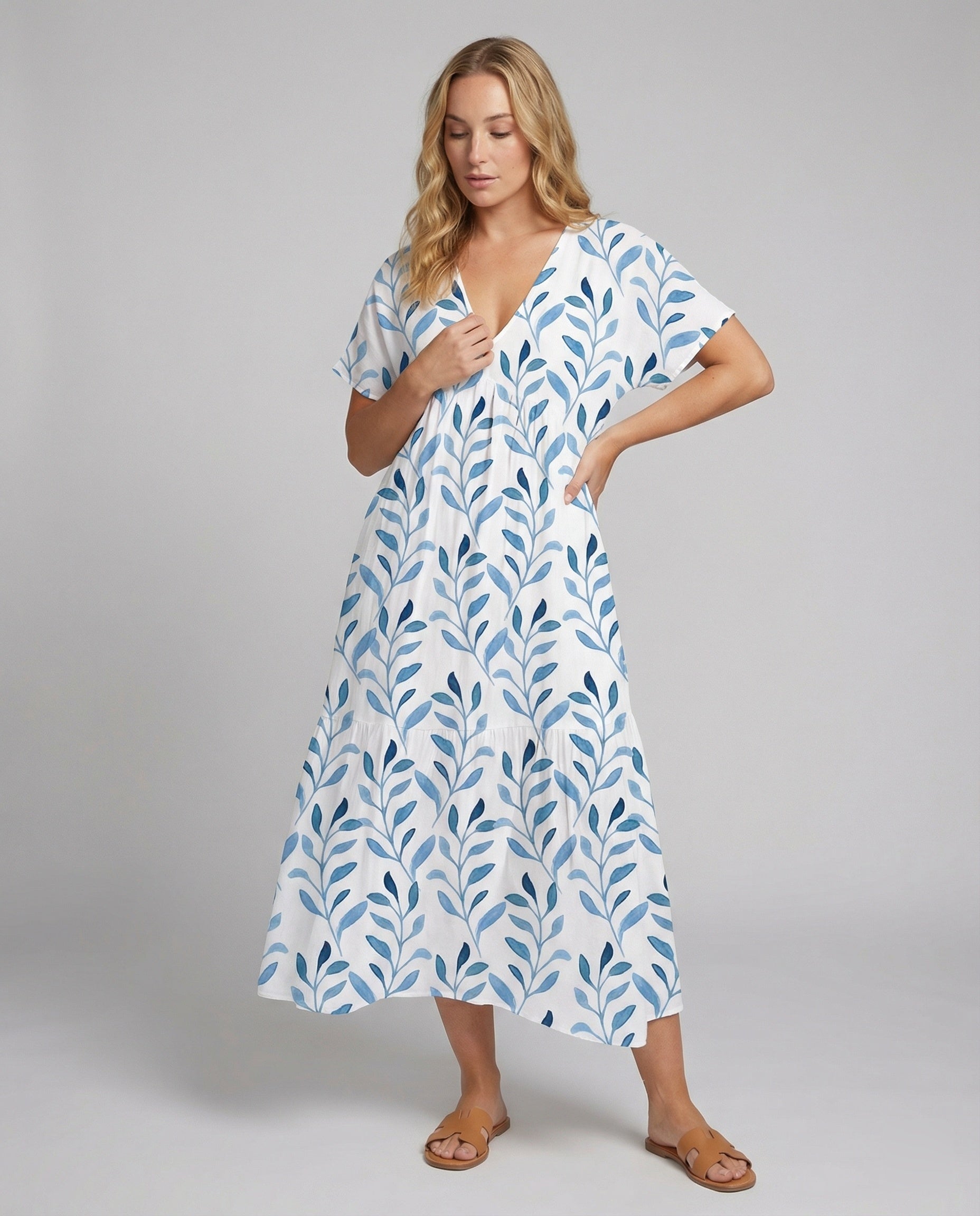 Women's Lightweight Cotton Midi Dress | Relaxed Fit Summer Dress 0