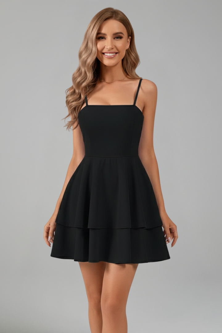Women's Lightweight Fabric Mini Dress | Playful Tiered Ruffle Summer Dress 1