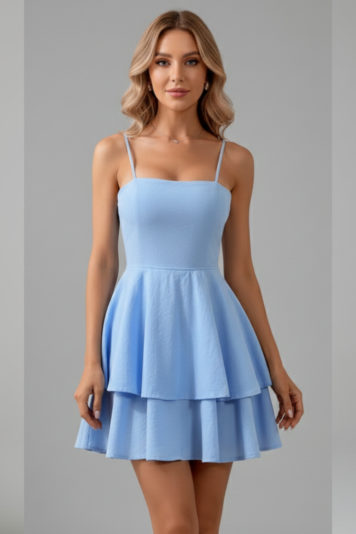 Women's Lightweight Fabric Mini Dress | Playful Tiered Ruffle Summer Dress 4