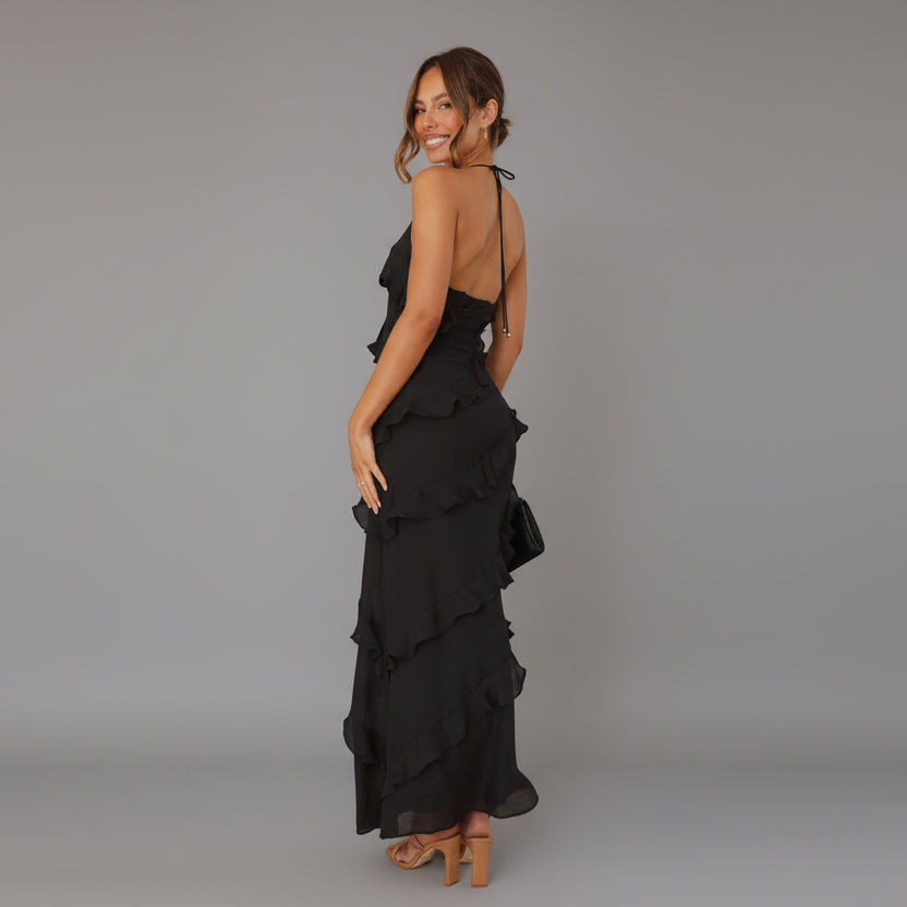 Women's Soft Chiffon Maxi Dress | Elegant Ruffle V-Neck Summer Gown 4